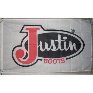 Justin Boots NFR Bull Rider Rodeo Cowboy Equine Flag 3'X5' White Banner Flag 1
